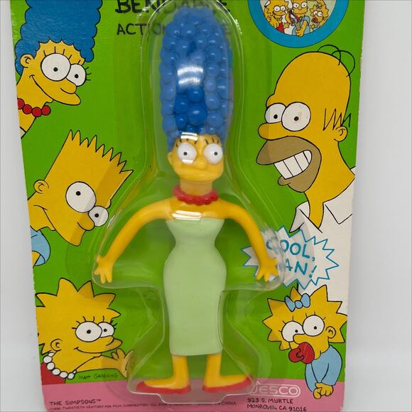 Vintage 1990 Jesco The Simpsons Marge Simpson Bendable Action Figure NEW - Picture 2 of 4